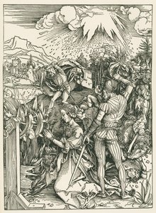 アレクサンドリアの聖カタリナの殉教 1498年頃（木版画） 作： アルブレヒト・デューラーまたはデューラー