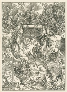 七つのラッパは天使たちに与えられる。聖ヨハネの黙示録』1496-97年頃（木版画） 作： アルブレヒト・デューラーまたはデューラー