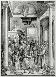 聖母子と聖人たち（木版画 作： Albrecht Dürer