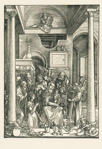 天使と聖人に礼拝される聖母 1502年頃（木版画） 作： アルブレヒト・デューラーまたはデューラー