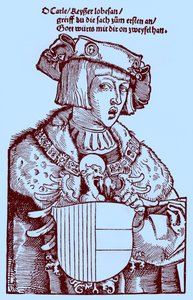青年期のシャルル5世 (1500-1558) (エングレービング) 作： Albrecht Dürer