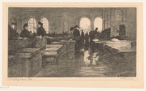 アムステルダムのニューマルクトにあるヴィスマルクトの内部 Vischafslag Amsterdam (オブジェクトの元のタイトル) 作： Albrecht Felix Reicher (signed by artist)