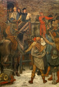 ブルージュ市庁舎の装飾、1895～1900年頃（壁画） 作： Albrecht de Vriendt
