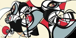 抽象的なキュビズムの顔 作： 