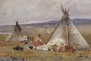 そして、ネネツは少しです（しかし遊牧民の日よけ）。 ノバヤ ゼムリャ アイスランド 作： Aleksandr Alekseevich Borisov