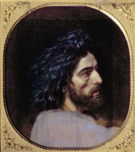 洗礼者ヨハネの頭、「人々の前のキリストの出現」の研究（紙に油彩） 作： Aleksandr Andreevich Ivanov