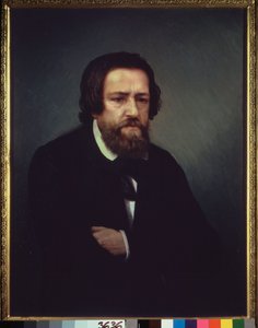 芸術家アレクサンドル・イワノフ (1806-1858) の肖像画。 セルゲイ ペトロヴィッチ ポストニコフ (1825-1880) による絵画、キャンバスに油彩。 19世紀のロシア美術。 国立トレチャコフ美術館、モスクワ。 作： Aleksandr Andreevich Ivanov