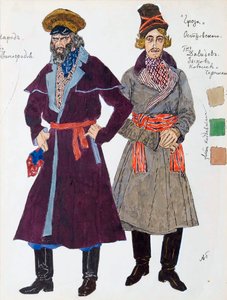 アレクサンダーオストロフスキー作の「ザストーム」の衣装デザイン、1916年。 作： Aleksandr Jakovlevic Golovin