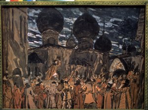 Nicholas Rimsky-Korsakov (1844-1908) によるオペラ The Pskov Maiden のセット (N. Rimsky-Korsakov による Opera The Pskov Maiden の舞台デザイン) . Works of Alexander Yakovlevich Golovin (Al 作： Aleksandr Jakovlevic Golovin