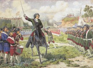 1880年、コズホヴォ近くでのピーターIの楽しい軍隊の軍事演習