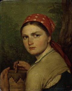 農民の少女、c。 1824 作： Aleksei Gavrilovich Venetsianov