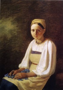 ヤグルマギクと農民の少女、1820年代 作： Aleksei Gavrilovich Venetsianov