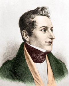 ニコライ・ヴァシル・エヴィッチ・ゴーゴリ。1834年にヴェネチアノフが描いた版画。 作： Aleksei Gavrilovich Venetsianov