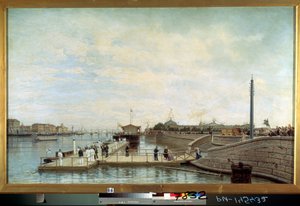 「「サンクトペテルブルクのネヴァ川にある皇帝ピョートル大帝 (1672-1725) の生誕 200 周年 (200 周年) の式典」」博物館、セイン 作： Aleksei Petrovich Bogolyubov
