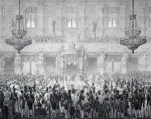 フェルディナンド1世(1793-1875)の戴冠式を記念した晩餐会 作： Alessandro (after) Sanquirico