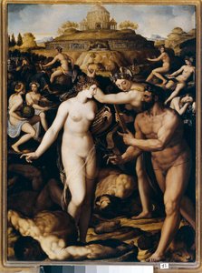 ヘラクレスとミューズ（絵画 作： Alessandro Allori