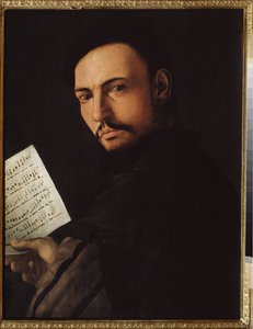「歌手の肖像」（歌手）ブロンジーノとして知られるアレッサンドロ・アローリの絵画（1535-1607）地域美術館、タンボフ、ロシア 作： Alessandro Allori