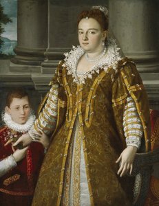 大公爵夫人ビアンカカペッロデメディチと彼女の息子の肖像、c.1580-1614 作： Alessandro Allori