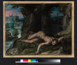 聖ベネディクトの誘惑、c.1587 作： Alessandro Allori