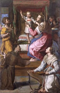 聖母子と聖フランシスコ、聖ルーシー 作： Alessandro Allori