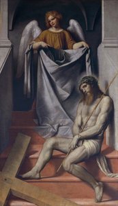 キリストの受難と天使 作： Alessandro Bonvicino Moretto