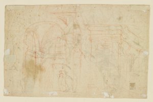 天使とキューピッドの研究 (Recto); 建築研究 (裏面) 作： Alessandro Casolani