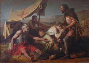 最初の十字軍に苦しんだ喉の渇き、1852 作： Alessandro Guardassoni