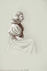 Uma jovem que vive sob o primeiro Império, no início do século XIX. Ilustração de Alessandro Lonati. 2010 作： アレッサンドロ・ロナティ