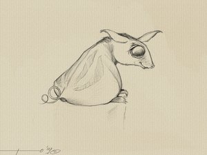 ファンタスティック クリーチャー: オテ (Oy)、スティーブン キングが「ダーク タワー」のサガで想像した動物。 作： アレッサンドロ・ロナティ