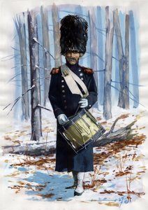 First Empire (1804-1814 and 1815): soldier of the great Napoleonic army, drum of the grenadiers of the French Imperial Guard in mantle   1459213   ja       japanese Successfully Translated  Original: Departure from a French Inn: An Illustration for Sternes