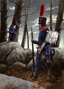ファースト エンパイア: グレート アーミーの軽歩兵ライフル。 アレッサンドロ・ロナティの絵 作： アレッサンドロ・ロナティ
