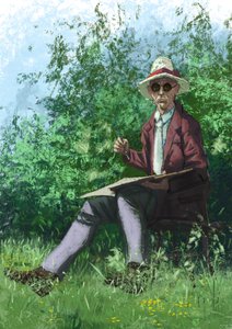 Hermann Hessen maalaus puutarhassa 作： Alessandro Lonati