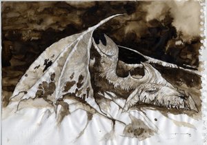 Illustration of a fantastic and legendary animal: dead dragon carcass. Colour drawing by Alessandro Lonati.   1458802   ja       japanese Successfully Translated  Original: The grand master Marcantonio Zondadari receives the turkish standars Translat: The  作： アレッサンドロ・ロナティ