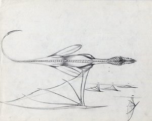 ファンタジー イラストの伝説的な動物: ドラゴンの研究 Alessandro Lonati による描画
