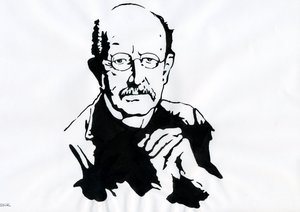 マックス・プランク、ドイツの物理学者 (ドイツの物理学者マックス・プランク (1868-1947) の肖像) 作： Alessandro Lonati