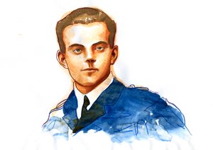 Retrato Antoine de Saint-Exupéry (lápis e aquarela sobre papel) 作： Alessandro Lonati