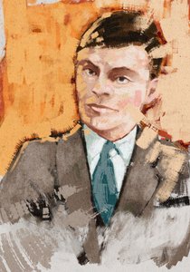 数学者アラン・チューリングの肖像、2023年（イラスト）