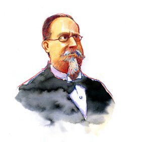 Cesare Lombroso (1835-1909) の肖像 イタリア犯罪学学校の創設者 作： Alessandro Lonati
