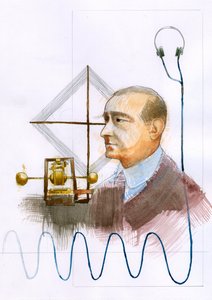 Portrait of Guglielmo Marconi (1874-1937), Italian physicist, inventor of the telegraph” (Portrait of Guglielmo Marconi, Italian inventor and electrical engineer, known for his pioneering work on long distance radio transmission and for his development of 