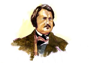 オノレ・バルザックの肖像 (1799 - 1850)、フランスの作家 (フランスの作家オノレ・ド・バルザックの肖像)