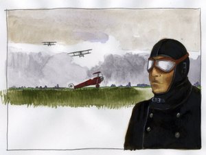 マンフレート・フォン・リヒトホーフェンの肖像画は赤い男爵 (1892-1918) の愛称で呼ばれる