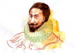 ミゲル・デ・セルバンテス・サアベドラの肖像 (1547-1616) (スペインの作家ミゲル・デ・セルバンテス・サアベドラの肖像)