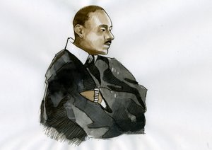 マーティン・ルーサー・キング牧師の肖像 (1929-1968) イラスト 作： アレッサンドロ・ロナティ