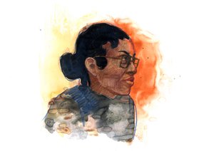 ローザ・パークスの肖像 (1913-2005) 米国における人種差別との戦いにおける象徴的な人物 (アフリカ系アメリカ人の公民権活動家ローザ・パークス) 作： アレッサンドロ・ロナティ