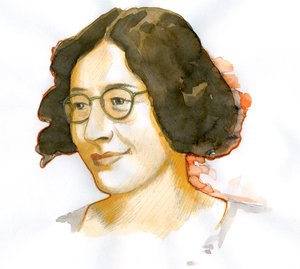 Retrato de Simone Weil (aguarela sobre papel)