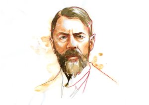 ドイツの社会学者マックス ウェーバー (1864 - 1920) の肖像 (マックス ウェーバー ドイツの社会学者、哲学者、法学者、政治経済学者) 作： アレッサンドロ・ロナティ