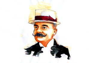 Retrato do escritor italiano Emilio Salgari (1863-1911) 作： Alessandro Lonati