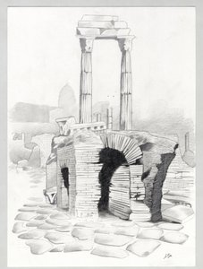 ローマのローマ時代の遺跡、フォーラム (foro romano) アレッサンドロ・ロナティ作。 作： Alessandro Lonati
