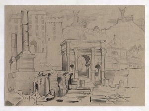 ローマのローマ時代の遺跡、フォーラム (foro romano) アレッサンドロ・ロナティ作。
