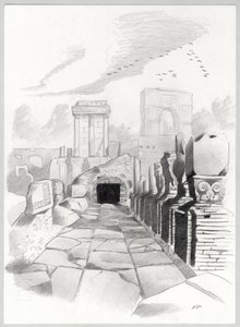 ローマのローマ時代の遺跡、フォーラム (foro romano) アレッサンドロ・ロナティ作。 作： Alessandro Lonati